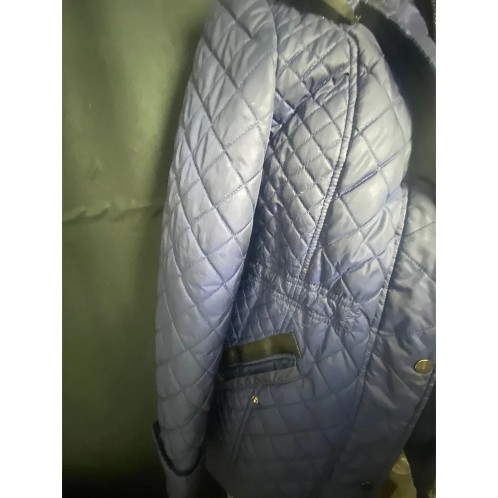 Covington Women's Quilted Jacket / Coat‎ (Blue, Snap & Zip Front)